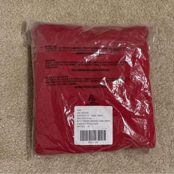 Free People Camden Oversized Sweatshirt In Dark Red. NWT! Sz XL - Picture 5 of 7